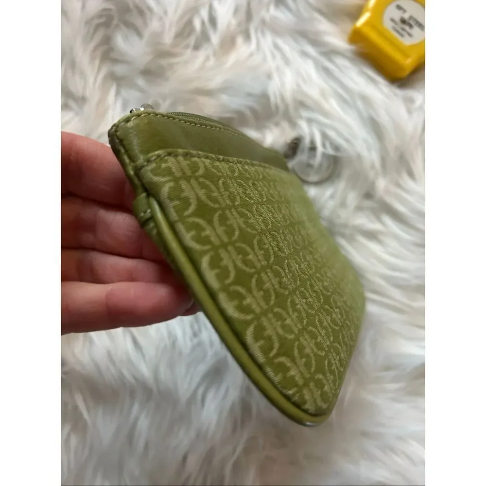 Fossil green clutch with zipper small vintage like style Y2K